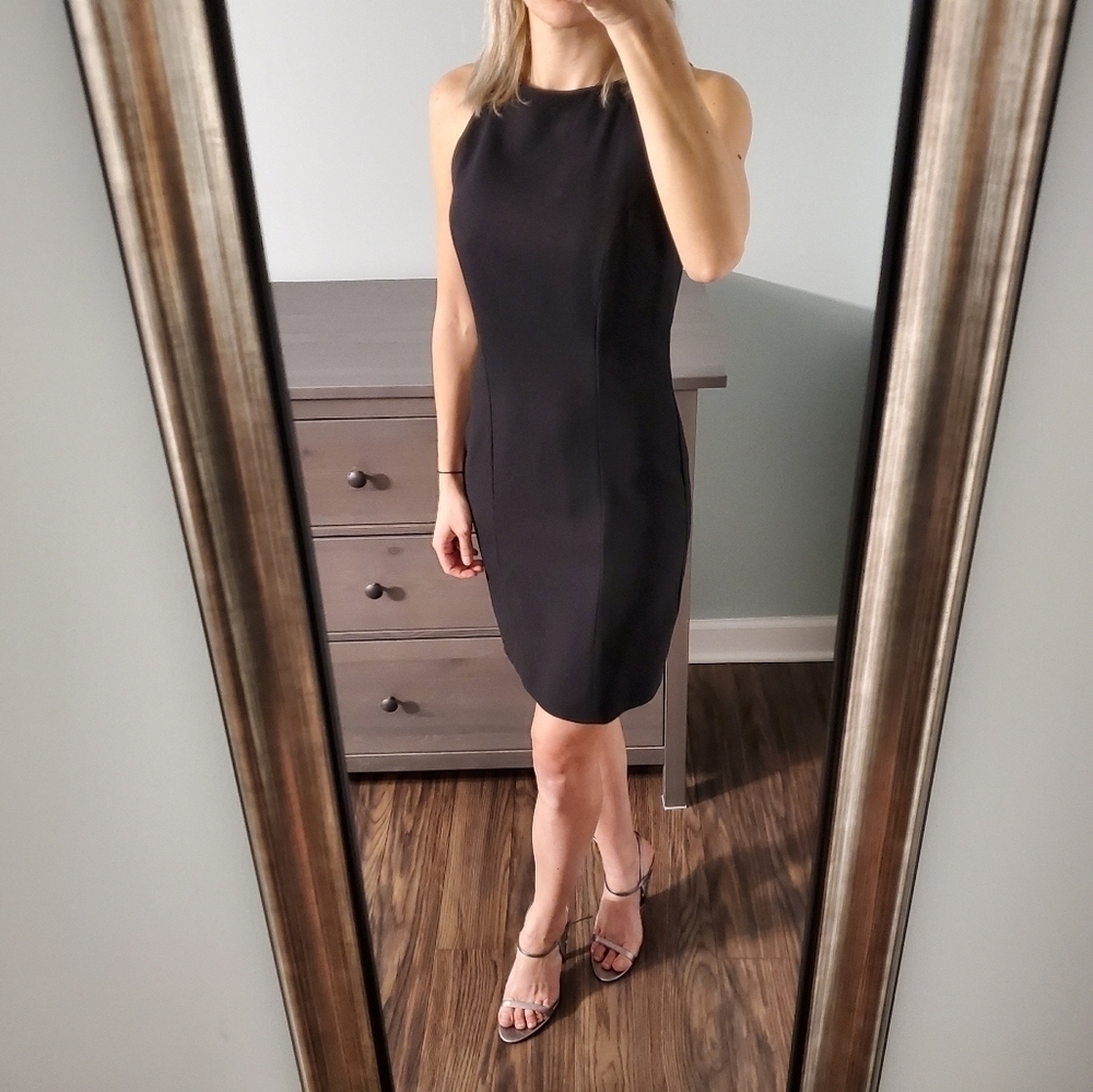Kathryn Conover Black Open Beaded Back Dress
